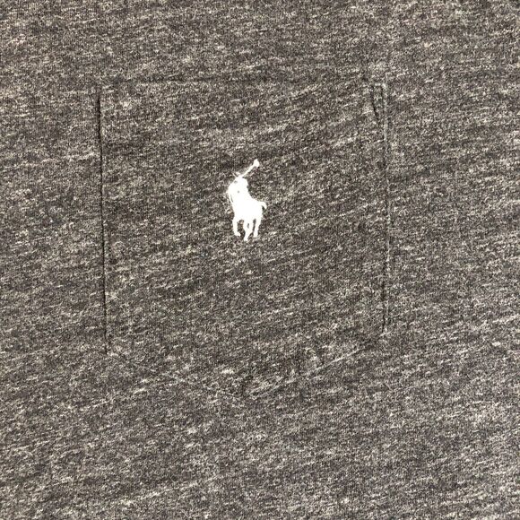Polo Ralph Lauren Shirt Mens Large Dark Gray Classic Fit Tee Pony Logo Pocket - Picture 2 of 7
